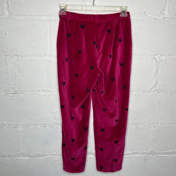 J. McLaughlin Women's Pink Embroidered Fox Corduroy Vintage Straight Jeans Sz 8 - Picture 3 of 8